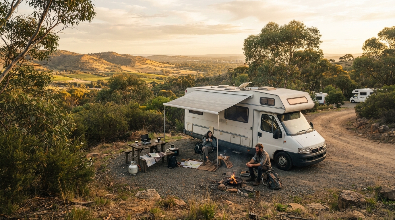 Adelaide to Darwin - An Epic Motorhome Route from Adelaide to Darwin — campground with a motorhome