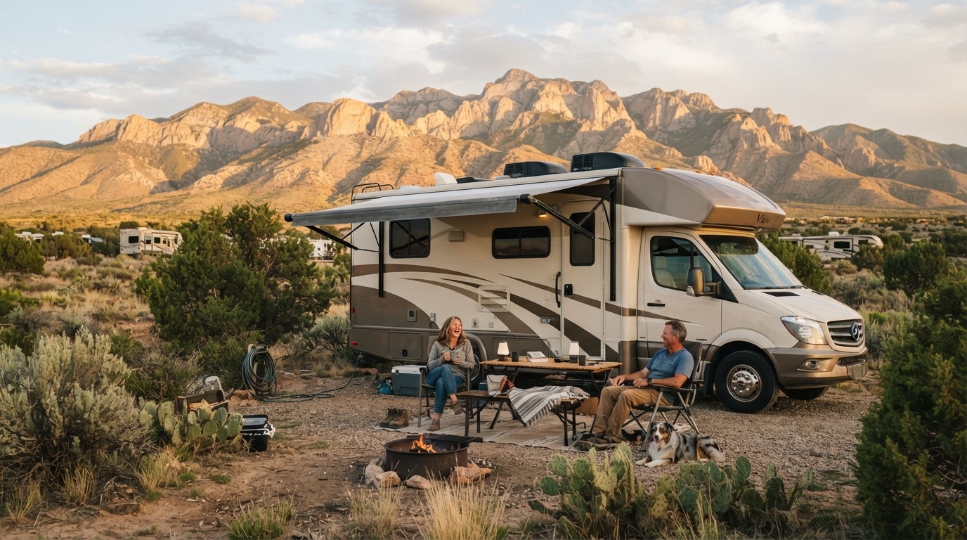 Albuquerque Roundtrip - The Best of New Mexico — campground with a motorhome