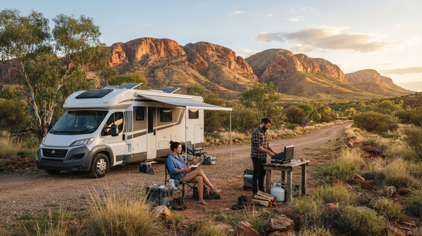 Alice Springs to Brisbane - A Journey of Outback Wonders and Coastal Charms — Alice Springs RV road trip landscape
