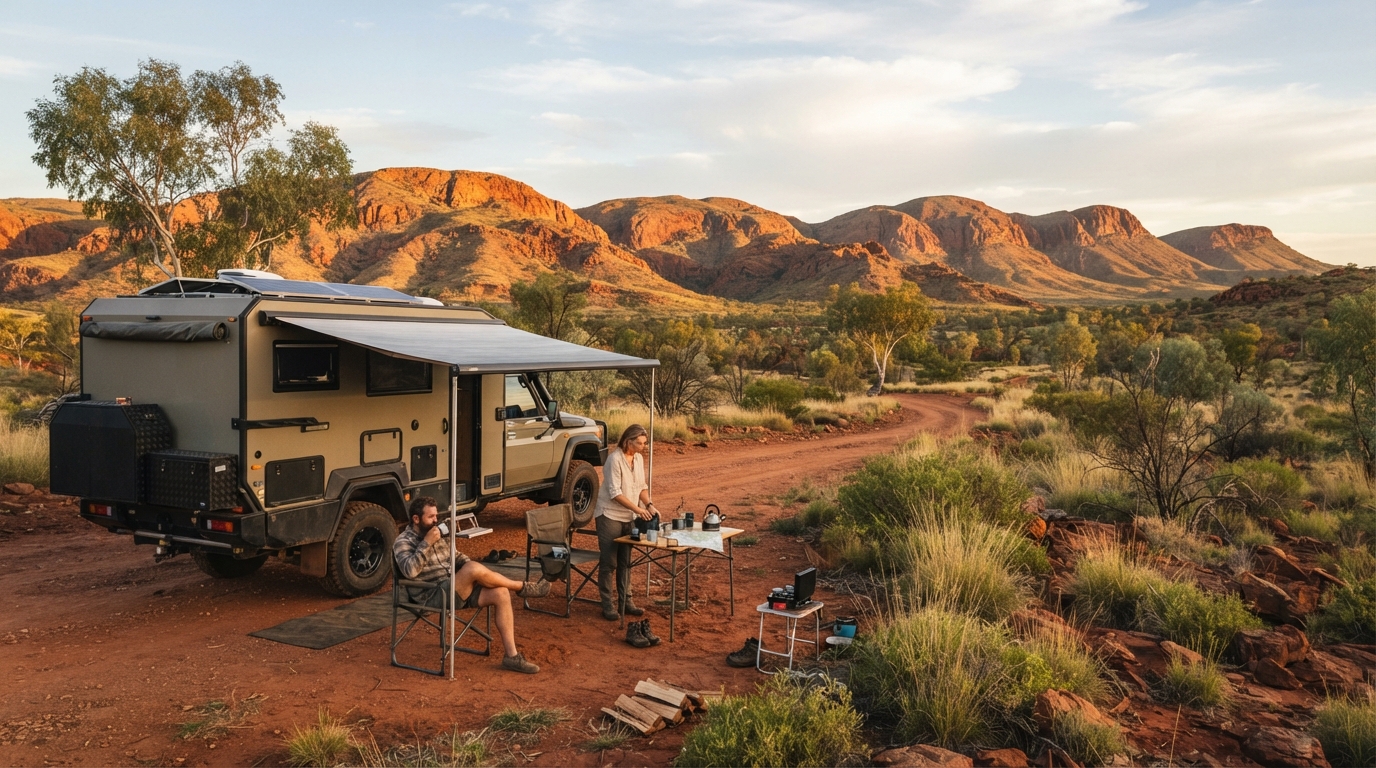 Alice Springs to Melbourne - From Outback Wonders to Urban Delights — Alice Springs RV road trip landscape