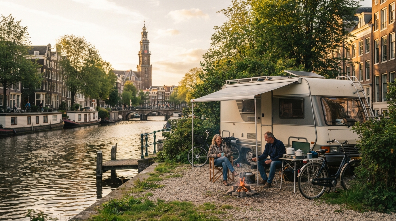 Amsterdam Roundtrip - The Epic Dutch Masterpiece Loop — campground with a motorhome