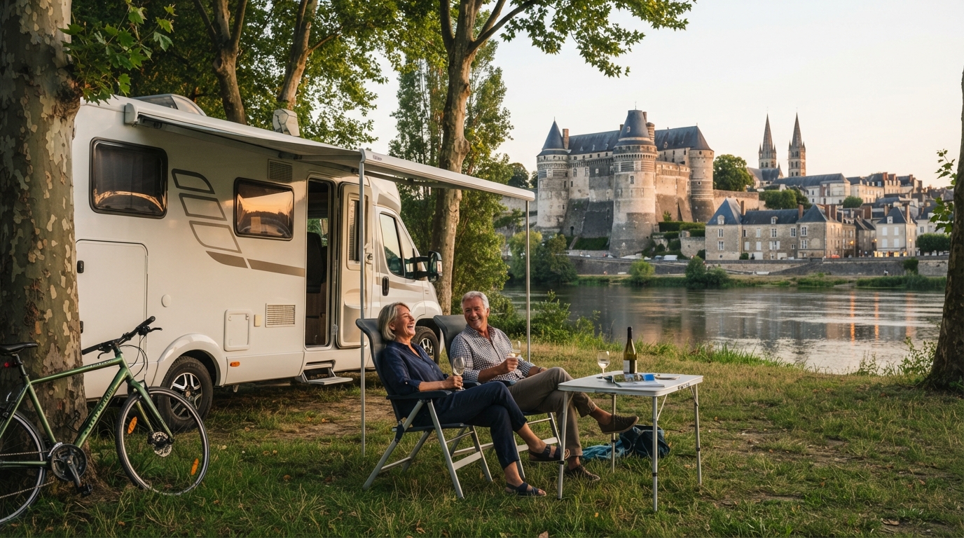 Angers 7 days — campground with a motorhome