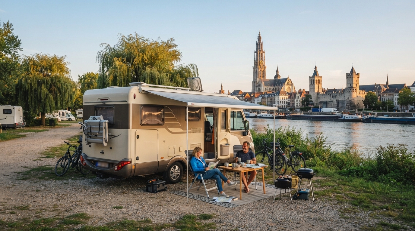 Antwerp Round Trip - Through Belgium's Hidden Treasures — campground with a motorhome