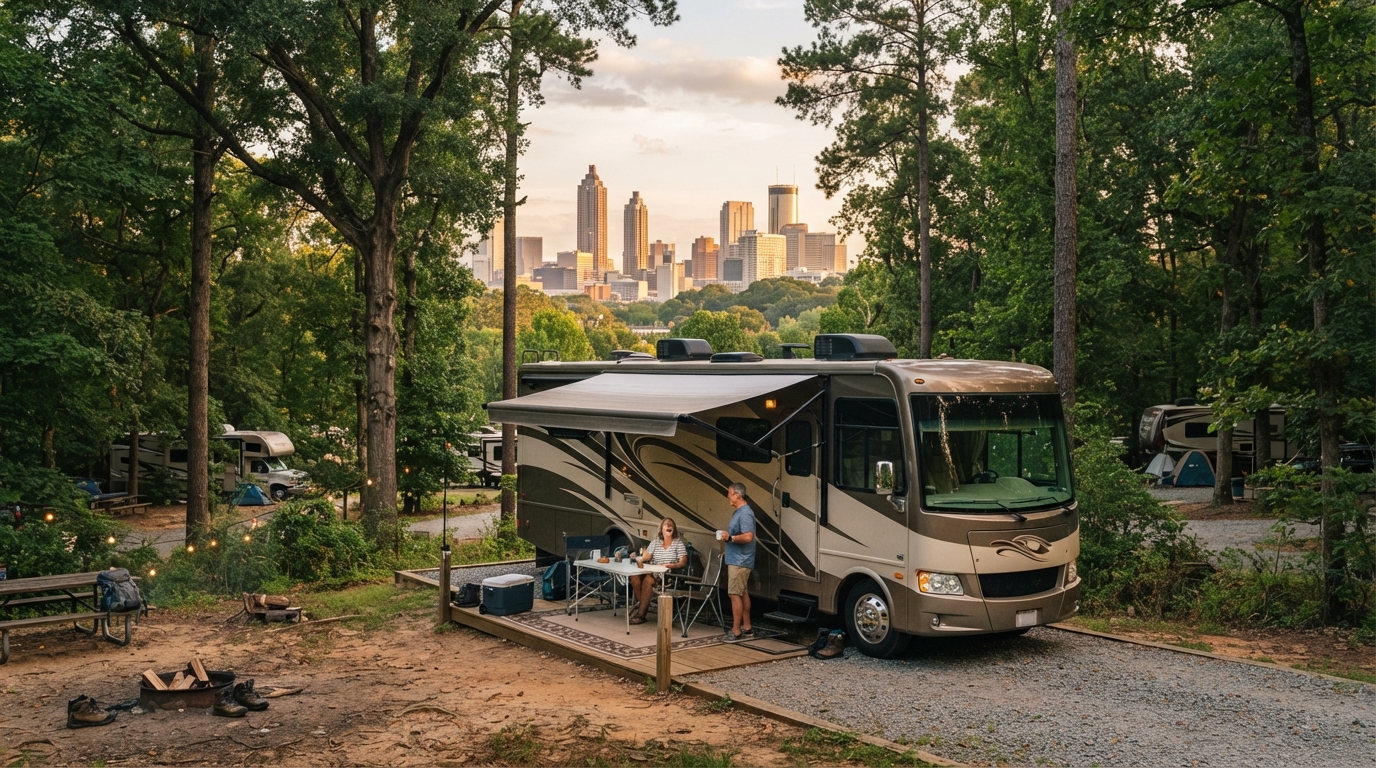 Atlanta to Philadelphia — campground with a motorhome