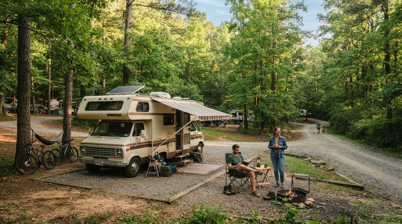 Atlanta to Miami — campground with a motorhome