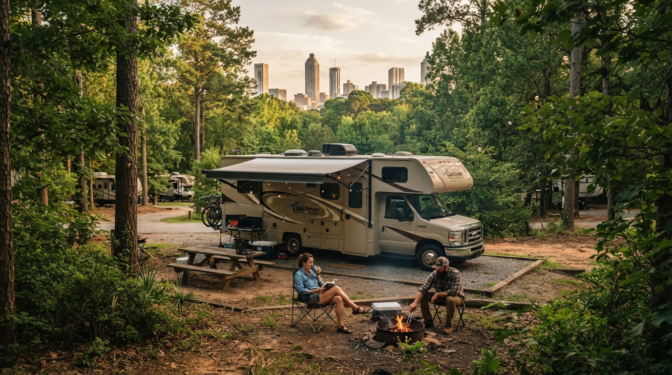Atlanta to Washington DC — campground with a motorhome