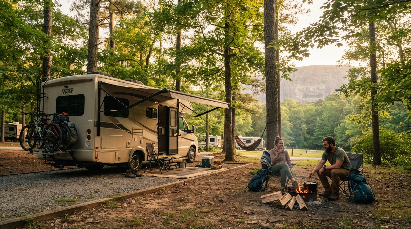 Atlanta to Tampa - Celestial Southern Odyssey — campground with a motorhome
