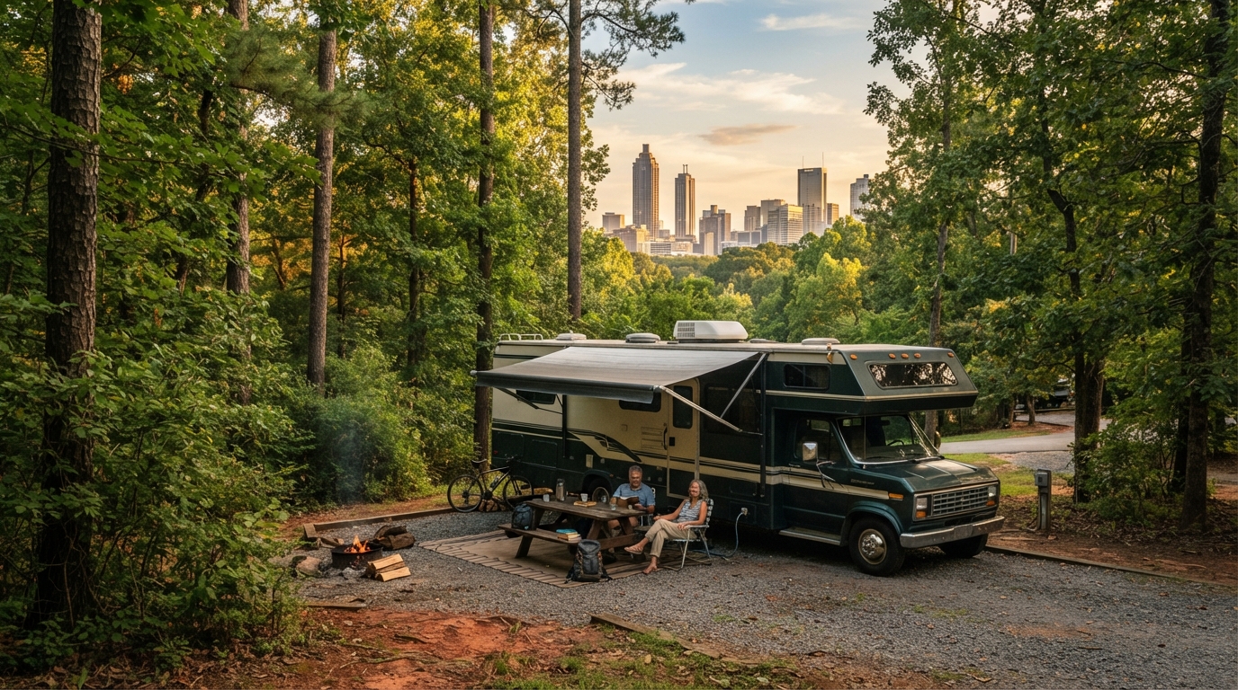 Atlanta to Chicago - Southern Comfort to the Windy City — campground with a motorhome