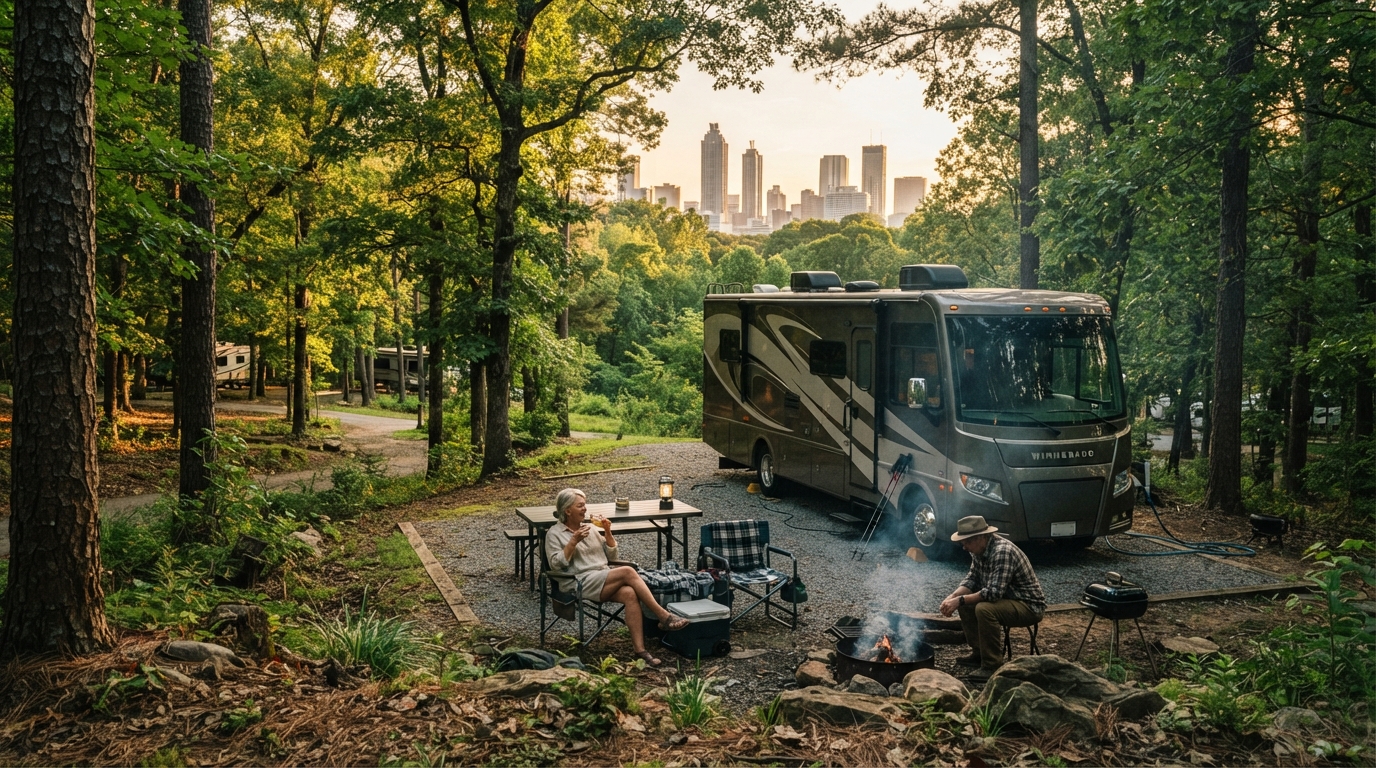 Atlanta to Nashville - Blue Ridge Bliss — campground with a motorhome