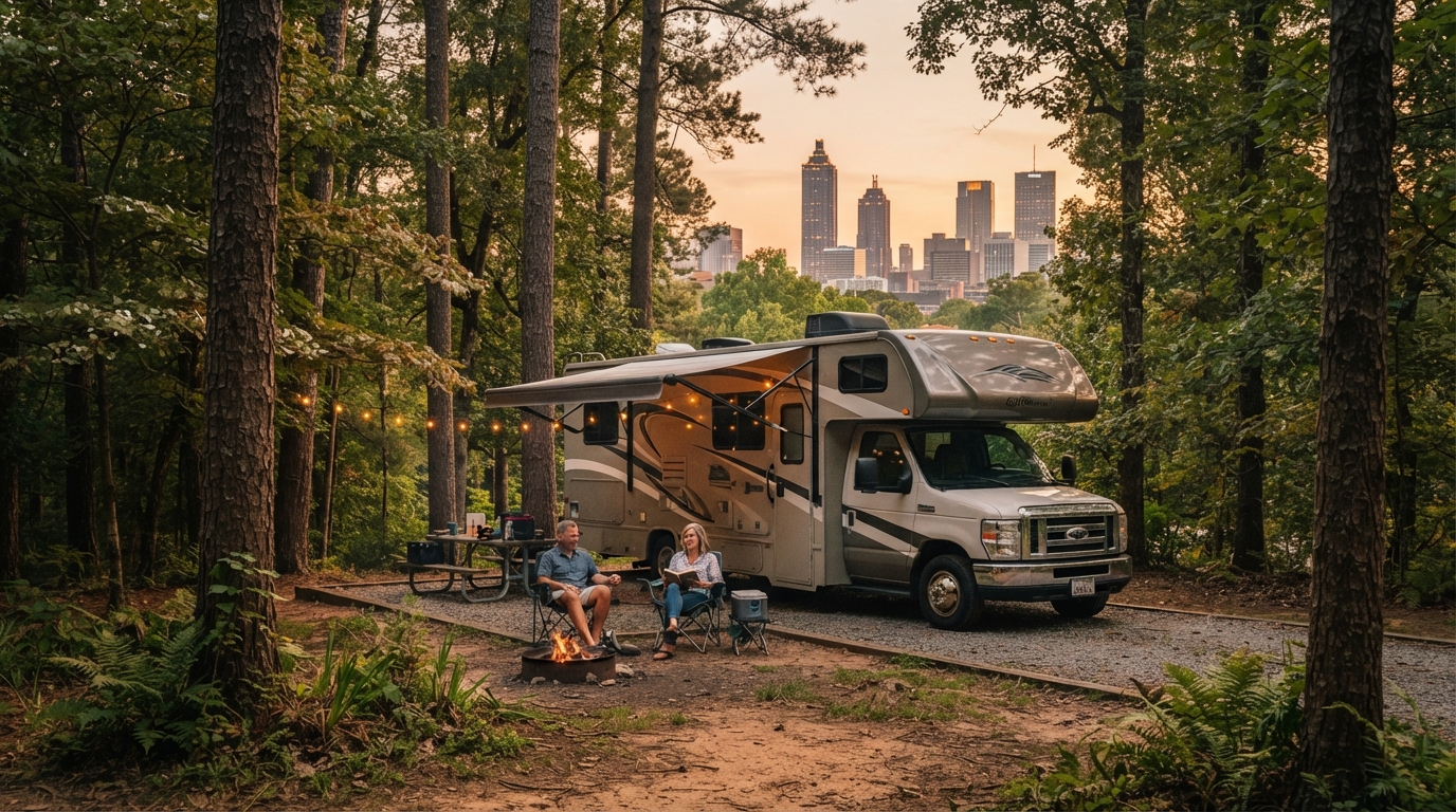 Atlanta to Phoenix — campground with a motorhome