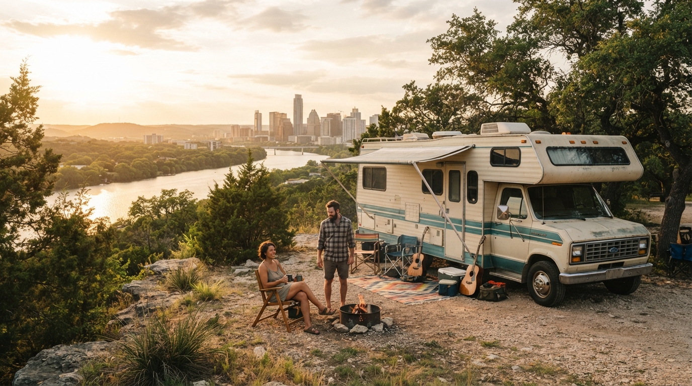 Austin Roundtrip - 15-day Texas RV route — Austin RV road trip landscape
