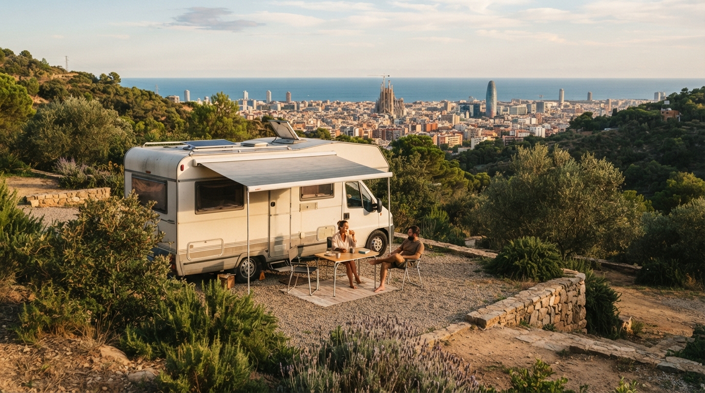 Barcelona Roundtrip - South - Costa Brava Short — campground with a motorhome