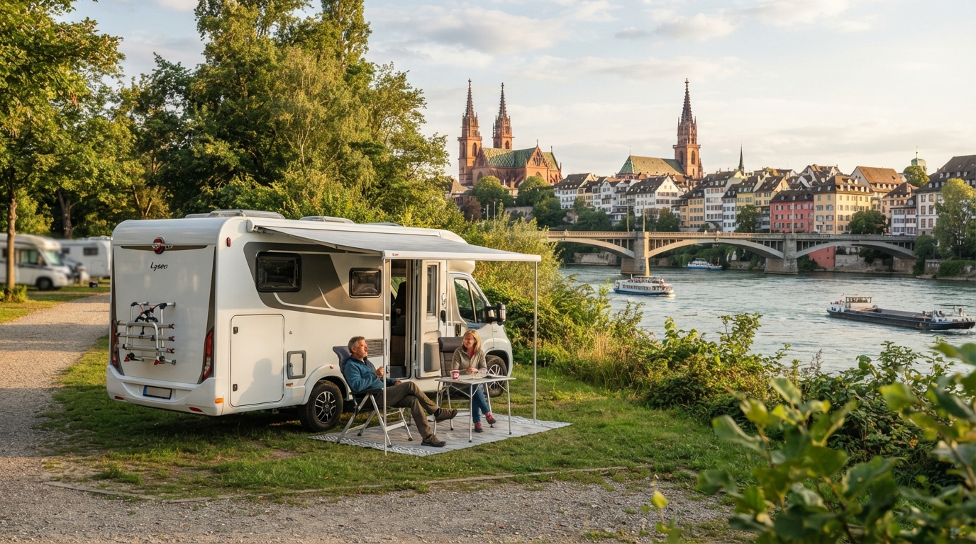 Basel roundtrip - Winter Christmas markets — campground with a motorhome
