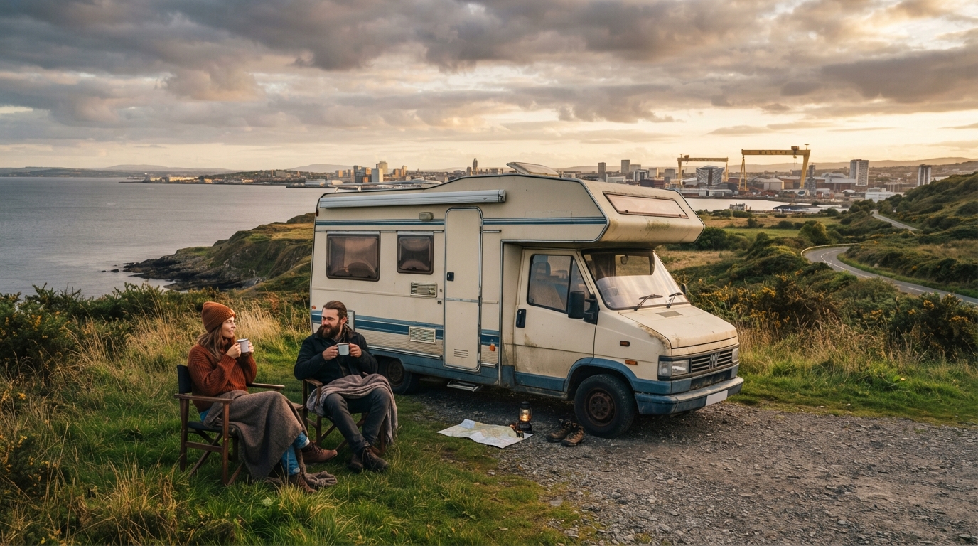 Belfast Round Trip - Family Motorhome Journey Across Northern Ireland — Belfast RV road trip landscape