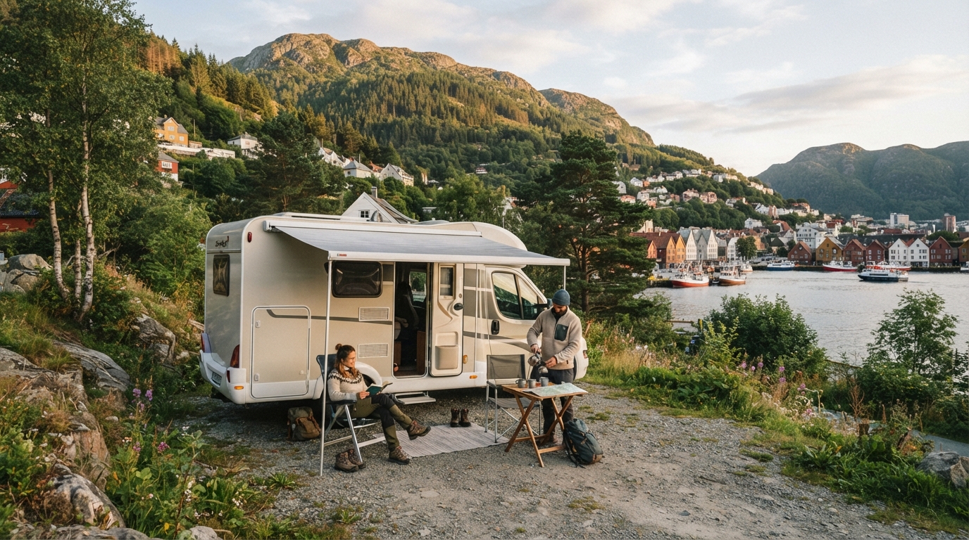 Bergen Round trip - Through Norway's Stunning Fjordland — campground with a motorhome