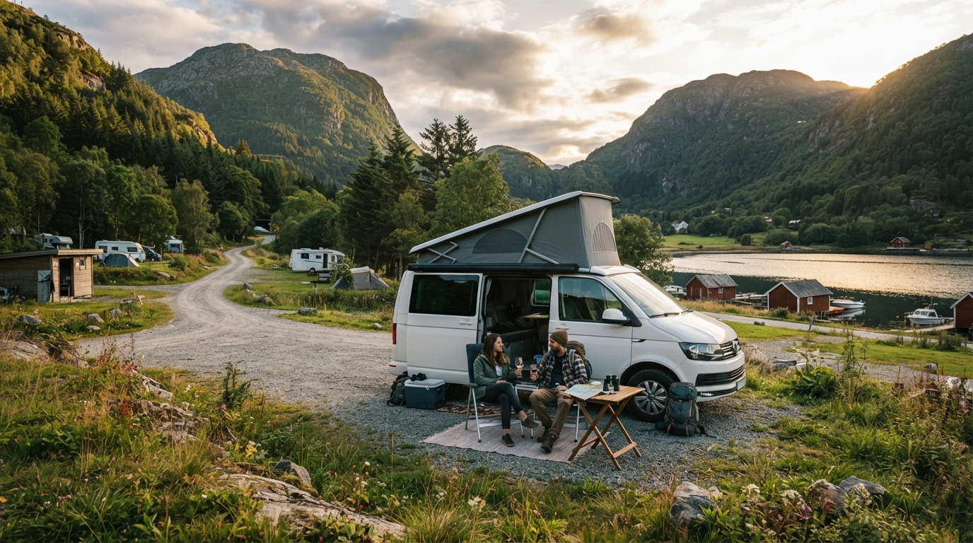 Bergen Round trip - Norway’s Coastal Wonders — campground with a motorhome