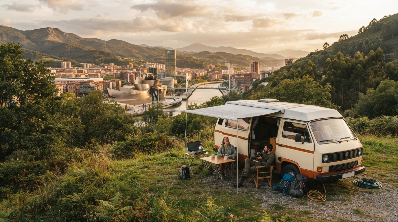 Bilbao Roundtrip - Including the Pyrenees & Barcelona — campground with a motorhome