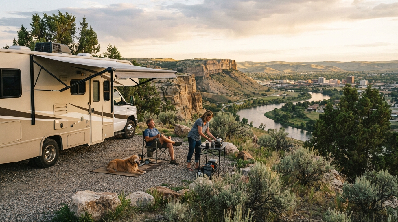 Billings to Boston - Mountains, Falls & Freedom Trail: A Family RV Adventure Across 9 States — Billings RV road trip landscape