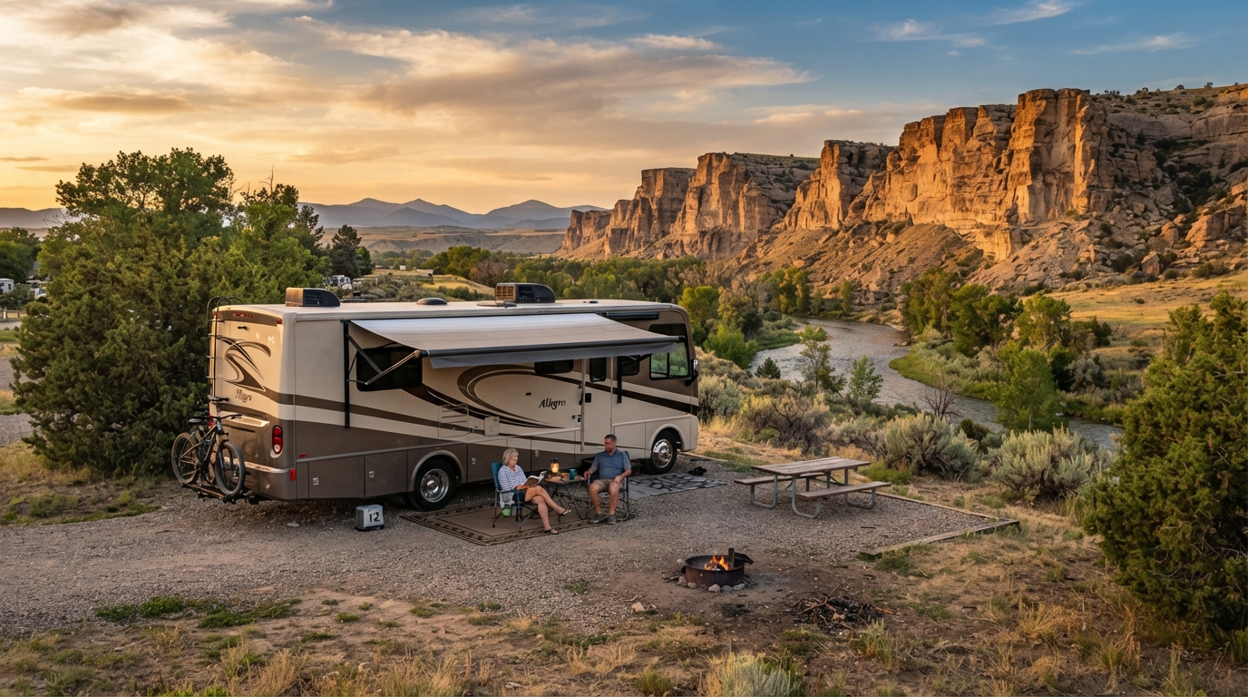 Billings to Tampa - The Big Sky to Gulf Coast Express — campground with a motorhome