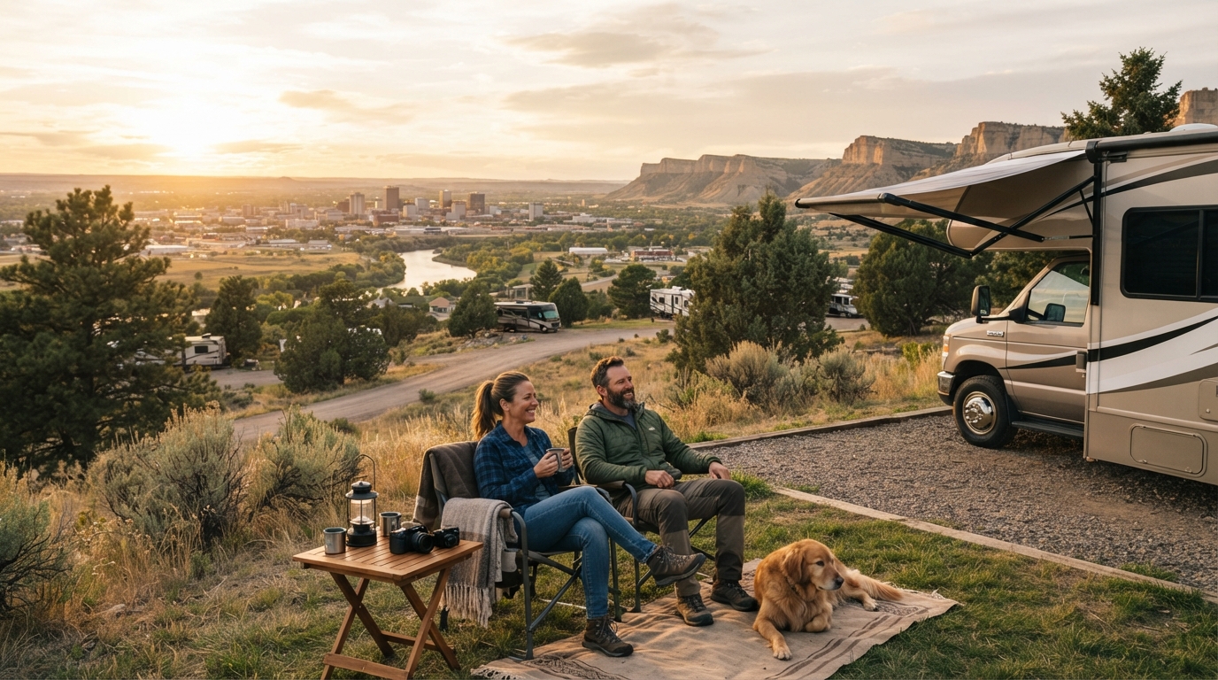 Billings to Seattle - Thermals & Timberlines: A Campervan Journey to the Pacific Northwest — campground with a motorhome