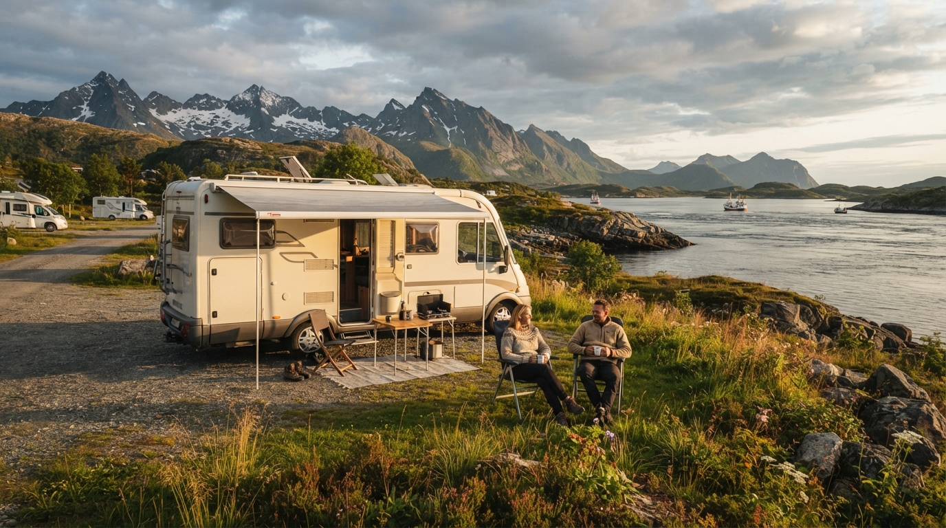 Bodo Round trip - Arctic Wonders — campground with a motorhome