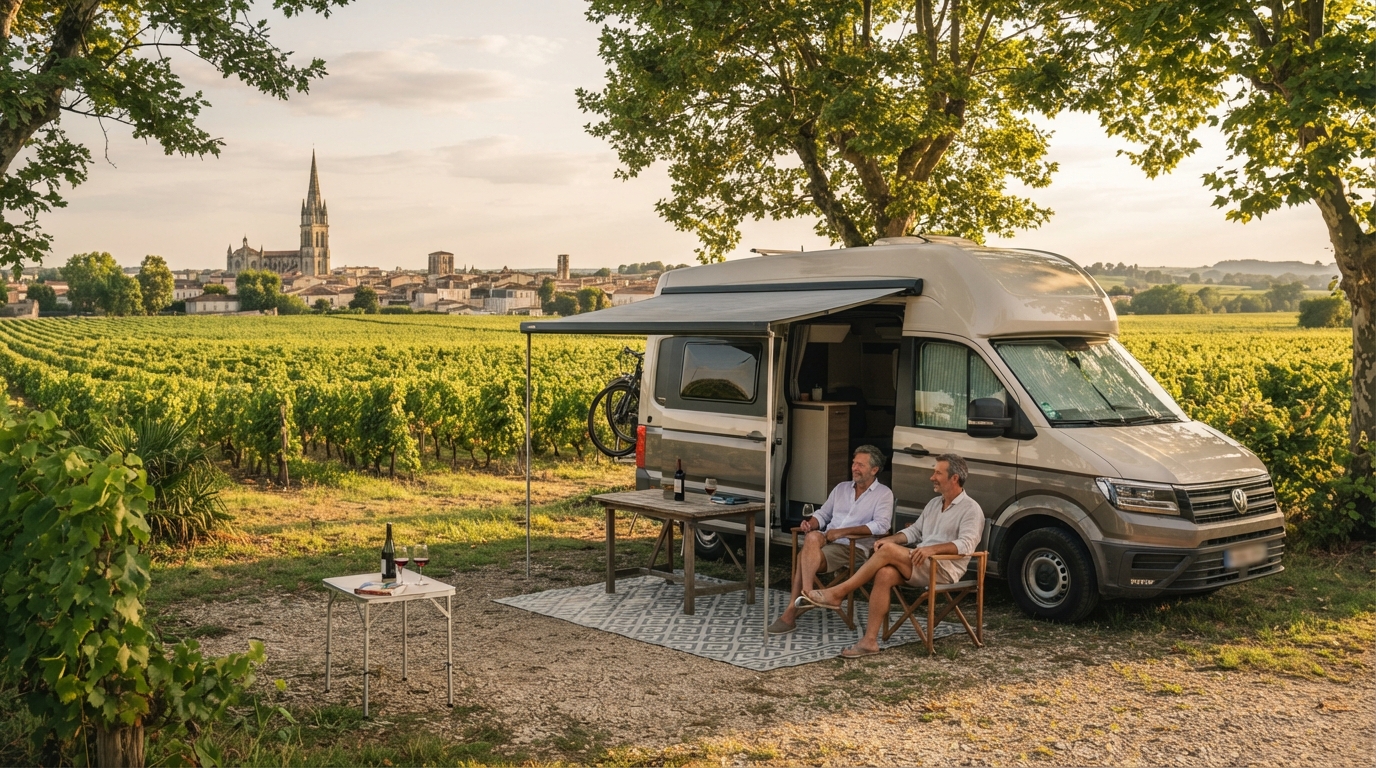 Bordeaux Roundtrip - Vineyards to Valleys — campground with a motorhome