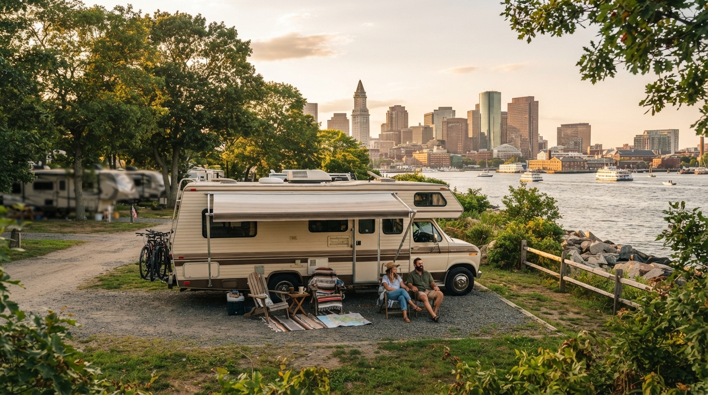 Boston to Phoenix — campground with a motorhome
