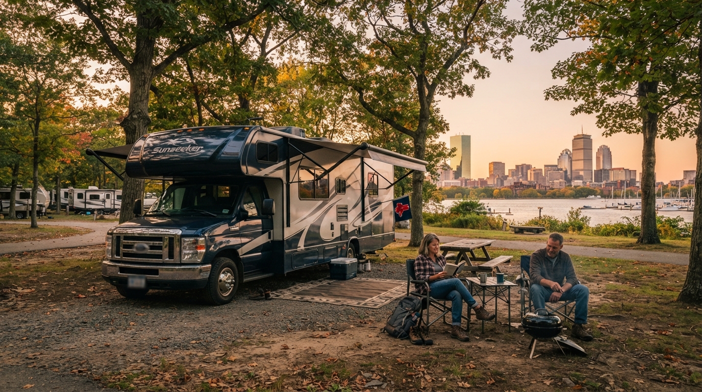 Boston Roundtrip - East Coast Wonders — campground with a motorhome