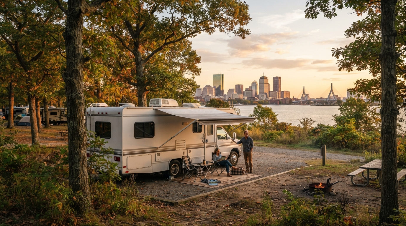 Boston to New Orleans - East Coast to the Big Easy — campground with a motorhome