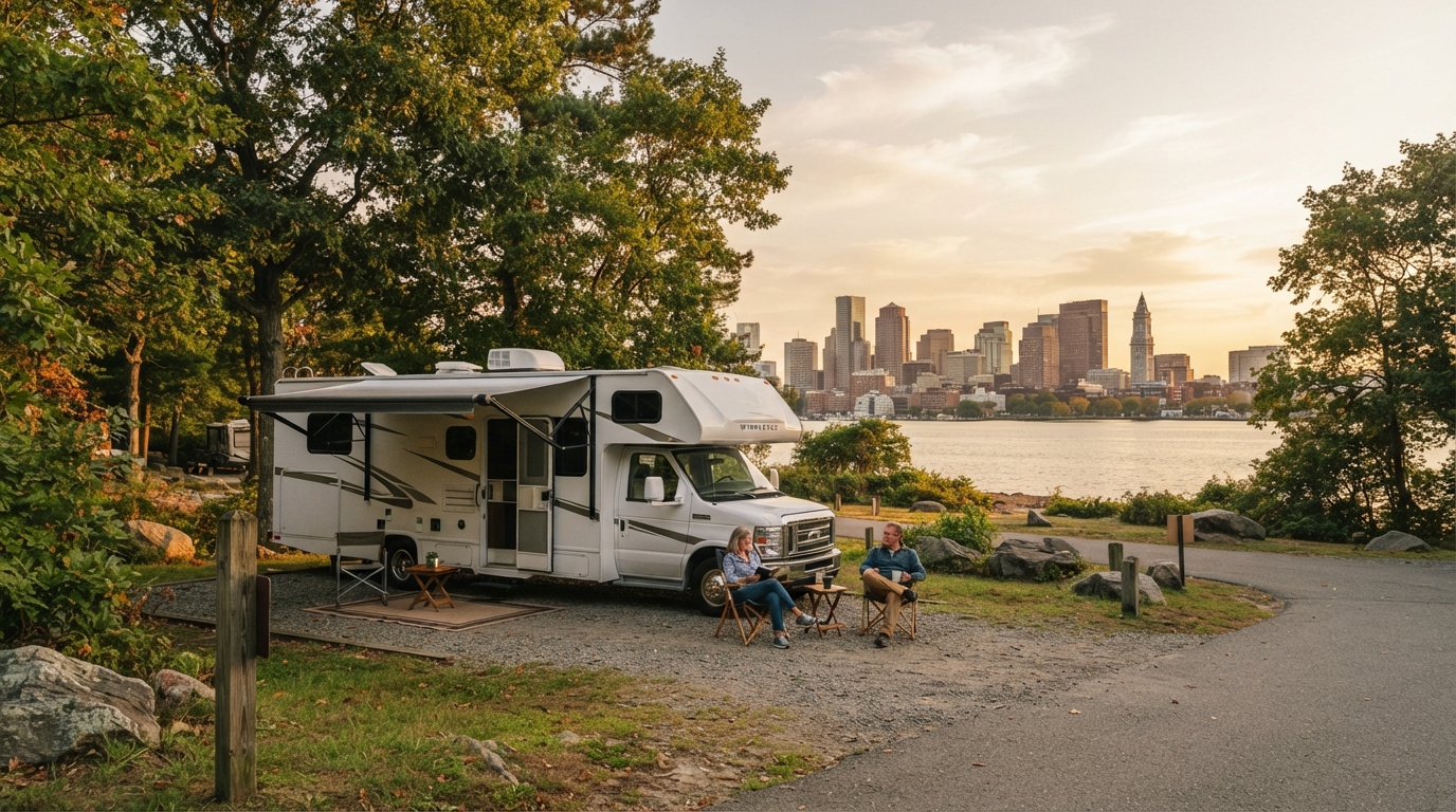 Boston to Minneapolis - Family Adventure Across Heartland Horizons — campground with a motorhome