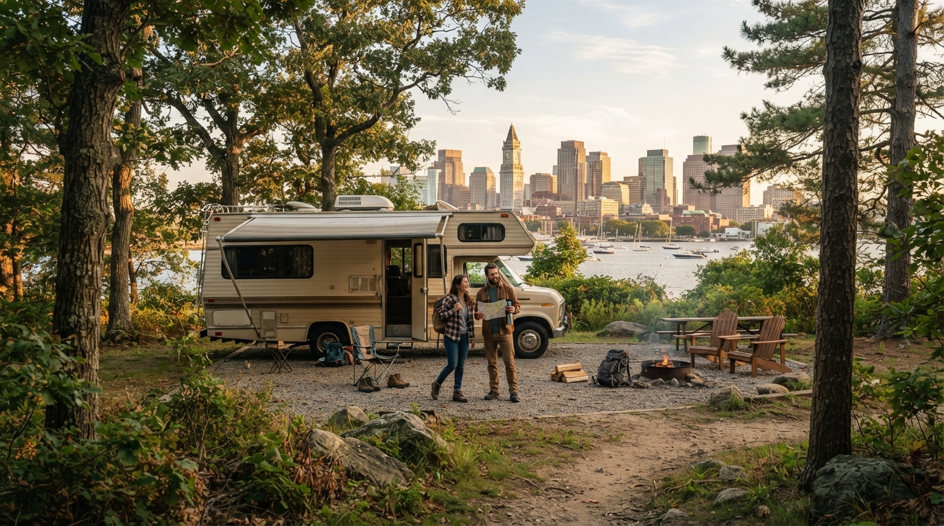 Boston to Miami - Discover America's East Coast — campground with a motorhome