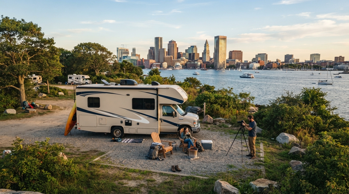 Boston to Orlando - East Coast Explorer — campground with a motorhome