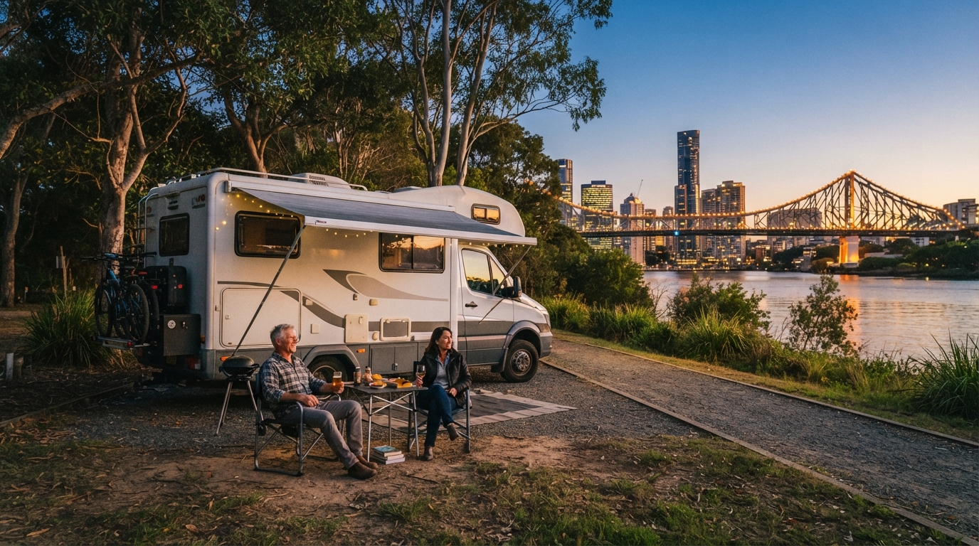 Brisbane Roundtrip - Scenic Queensland: From Coast to Country — campground with a motorhome