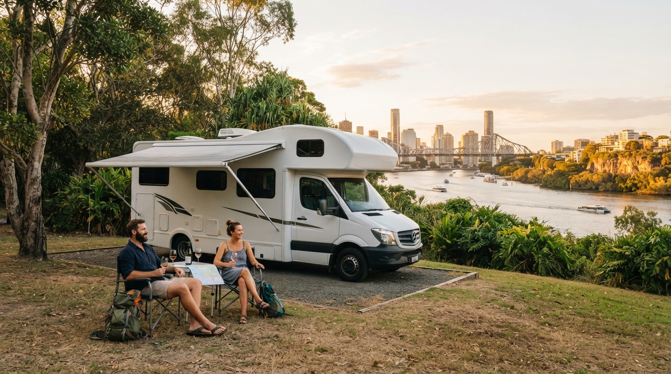 Brisbane to Cairns - Tropical North Journey — campground with a motorhome