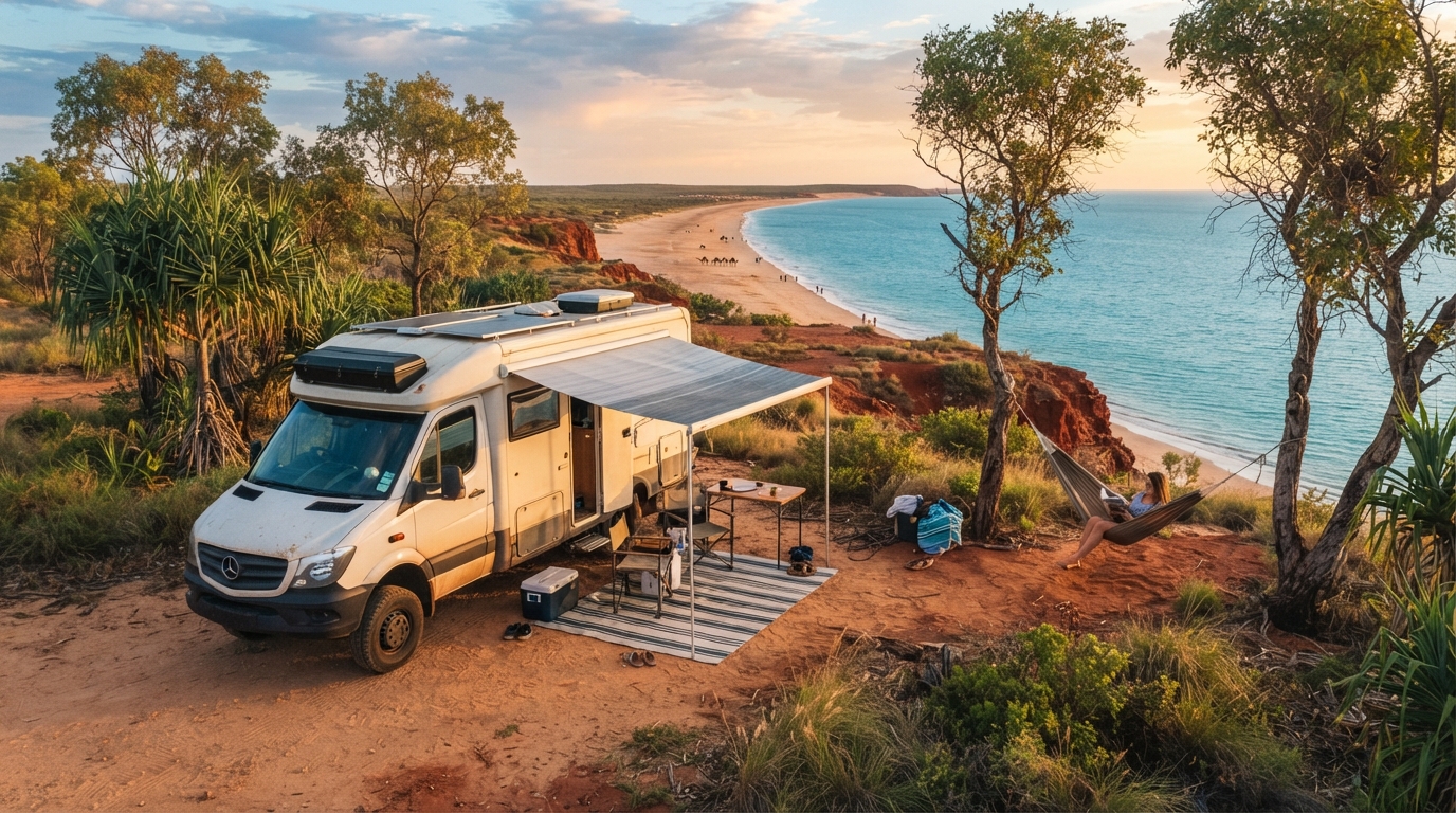 Broome To Cairns - The Kakadu & Coral Coast Journey — campground with a motorhome