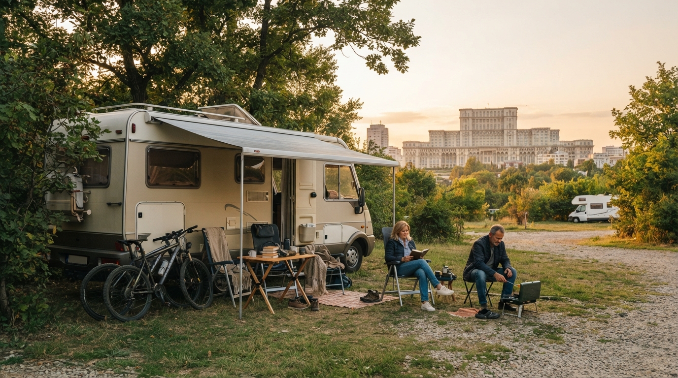 Bucharest Roundtrip - Salt Mines, Citadels, and Carpathian Bears — campground with a motorhome