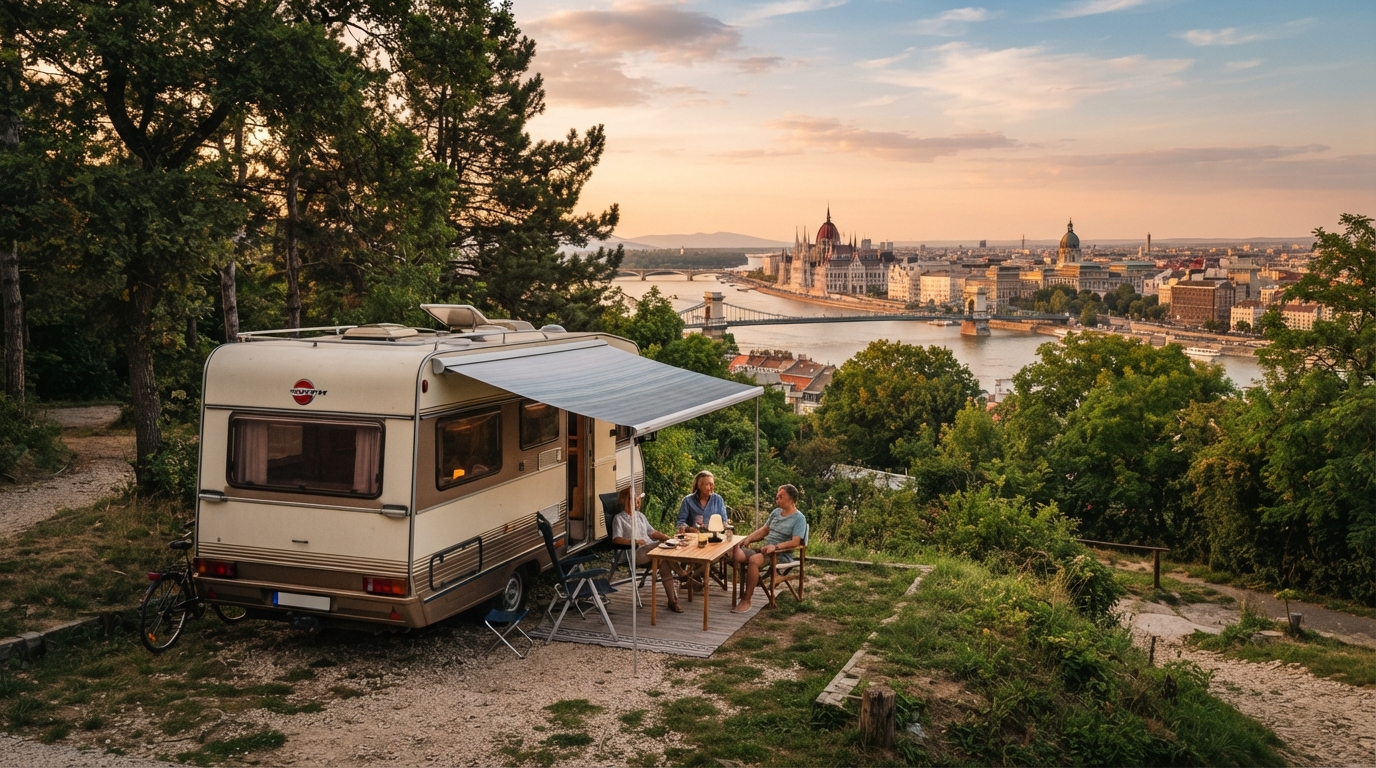 Budapest Roundtrip - South West - Croatia, Slovenia — campground with a motorhome