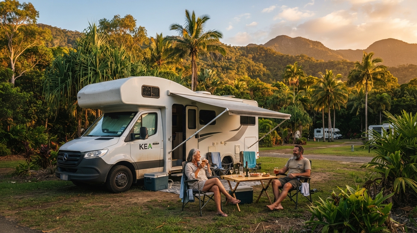 Cairns to Sydney - Coastal Dreams: The East Coast Journey — campground with a motorhome