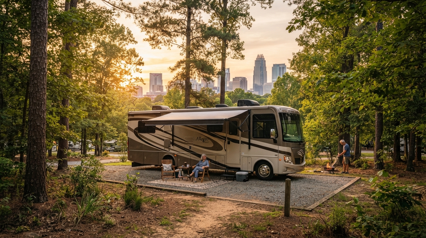 Charlotte to Denver - The Skyline Traverse — campground with a motorhome