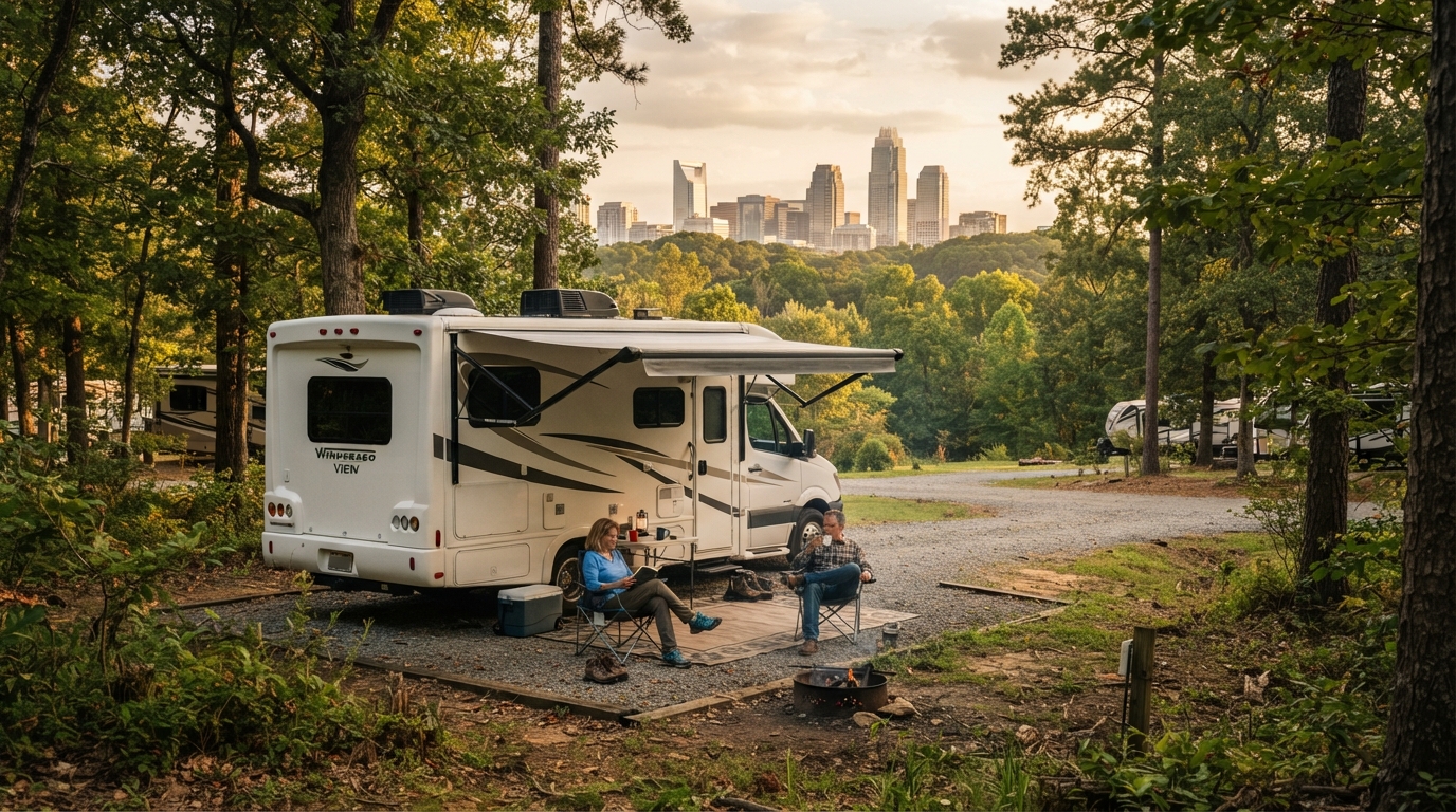 Charlotte to Washington DC — campground with a motorhome