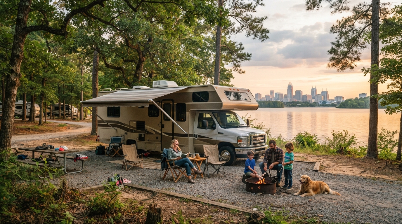 Charlotte to Miami - The Atlantic Coast Cruiser — campground with a motorhome