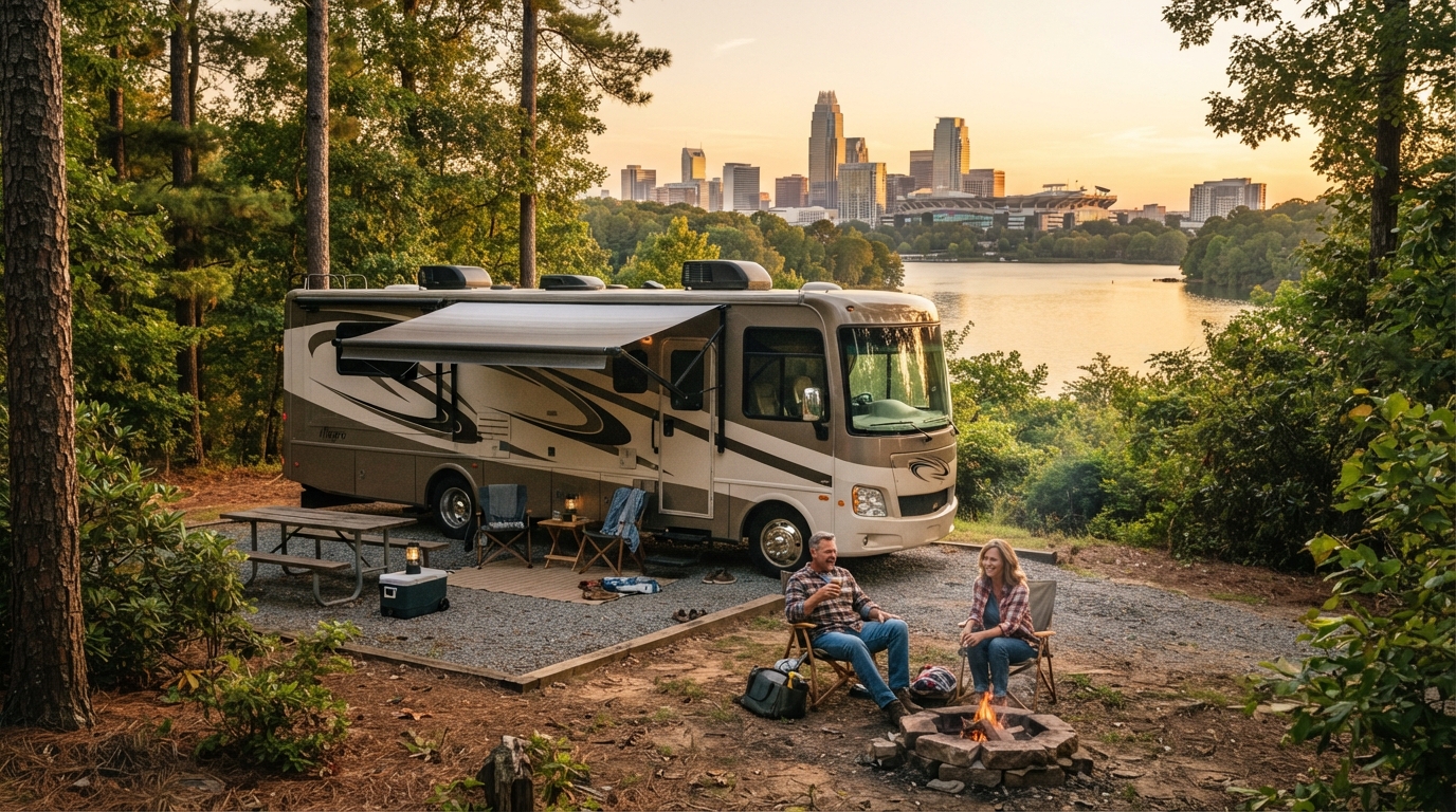 Charlotte to San Francisco - Southern Roots and California Shores — campground with a motorhome