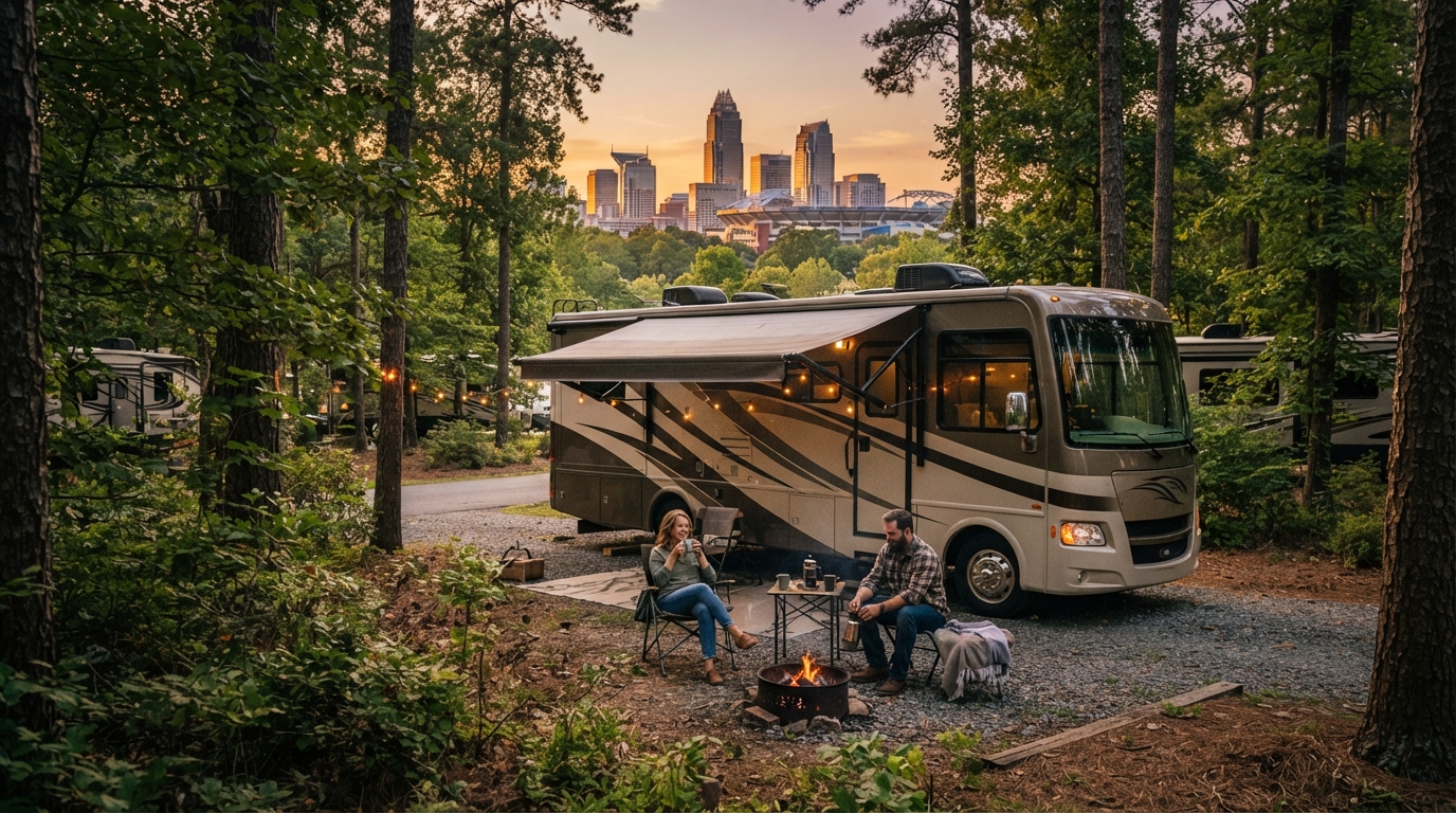 Charlotte to San Francisco - Southern Roots and California Shores — campground with a motorhome