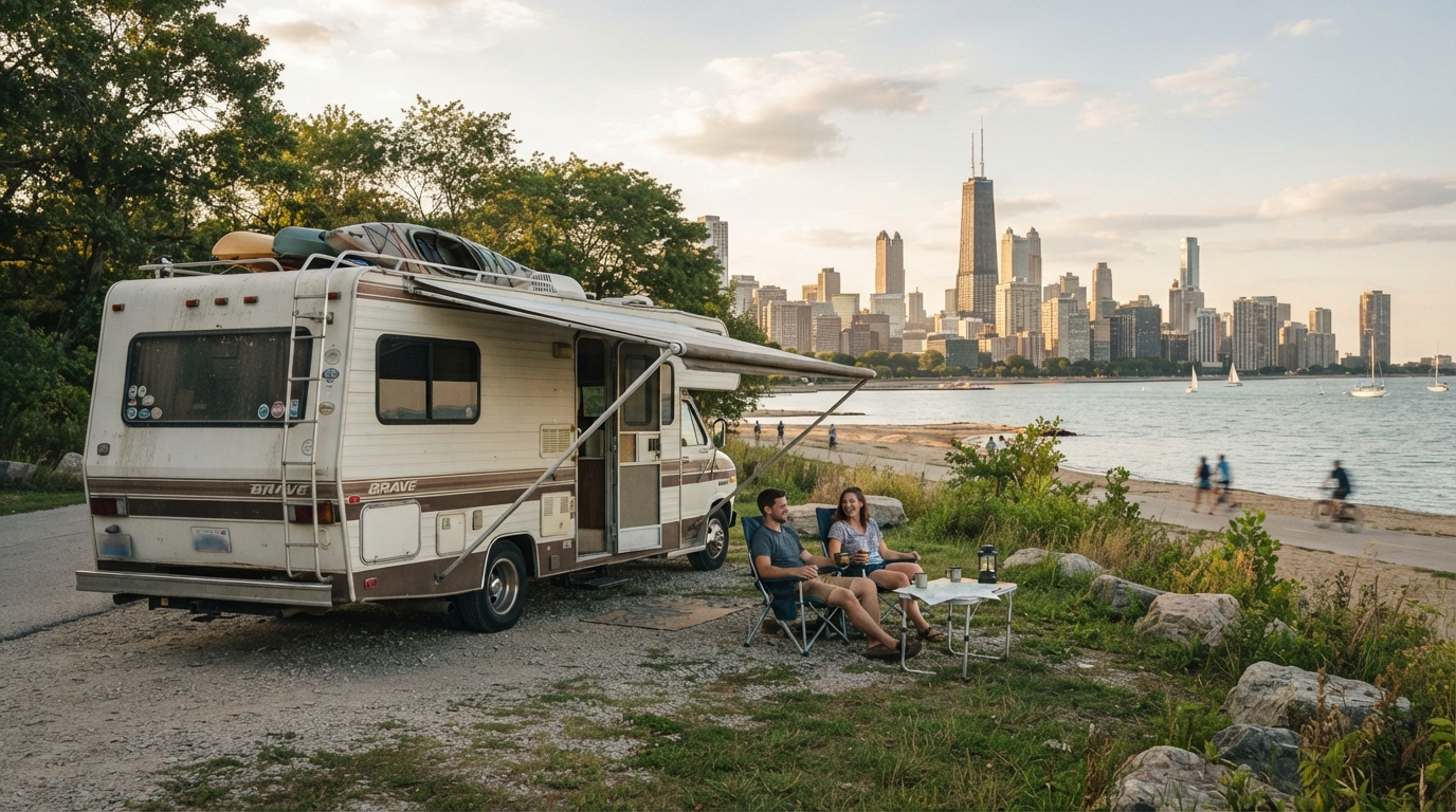 Chicago To New Orleans - 61 Strings: A Musical Motorhome Trip Along the Blues Highway — Chicago RV road trip landscape