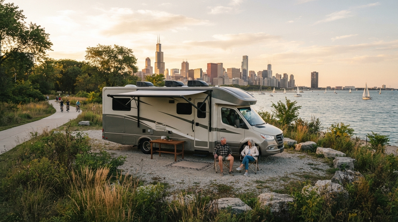 Chicago to Albuquerque - The Mother Road Southbound: A Motorhome Journey — Chicago RV road trip landscape