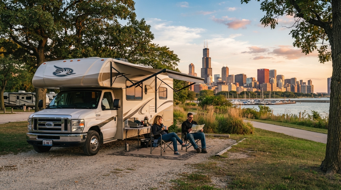 Chicago to Albuquerque - The Mother Road Southbound: A Motorhome Journey — Chicago RV road trip landscape