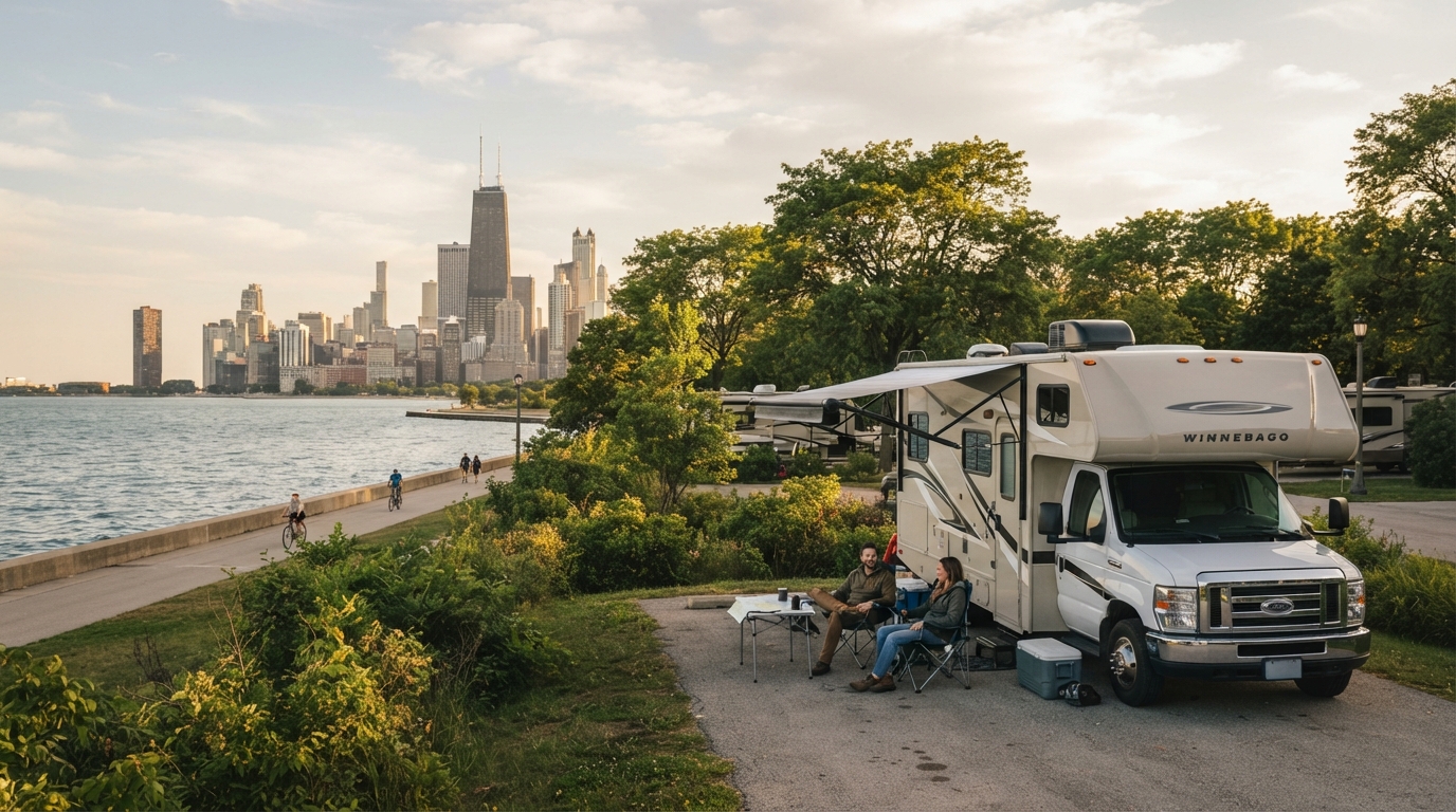 Chicago To New Orleans - 61 Strings: A Musical Motorhome Trip Along the Blues Highway — Chicago RV road trip landscape