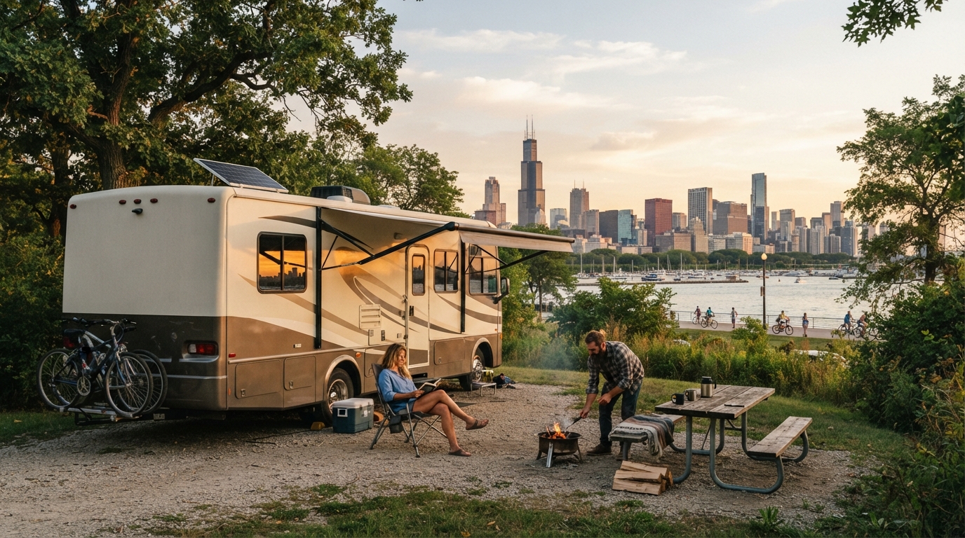 Chicago Roundtrip - incl. Lake Shore Drive — campground with a motorhome