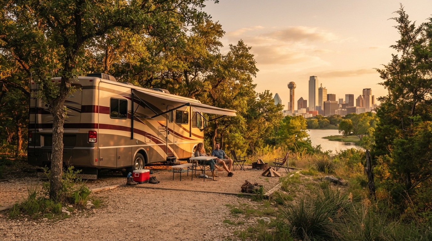 Dallas to Orlando - The Deep South to the Sunshine State — campground with a motorhome