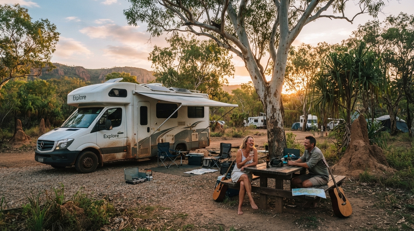 Darwin to Sydney - The Campervan Coast-to-Coast Journey — campground with a motorhome